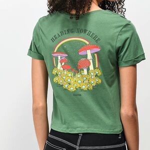 Dravus Yony Heading Nowhere Green Crop T-Shirt, Green, XS, NWT